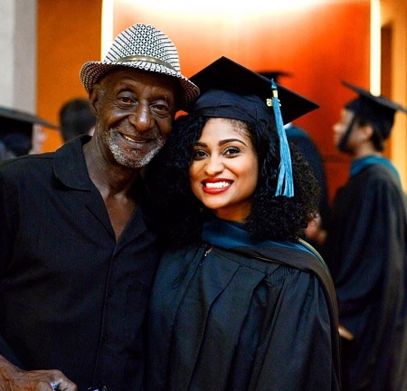 Kinigra Deon with her father