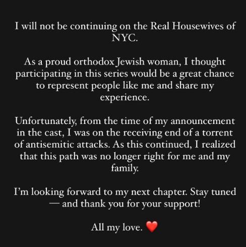 Lizzy Savetsky left RHONY
