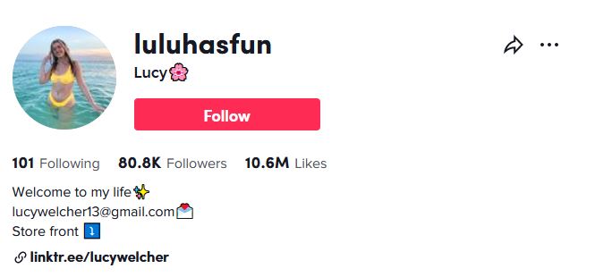 Lucy Welcher TikTok Account
