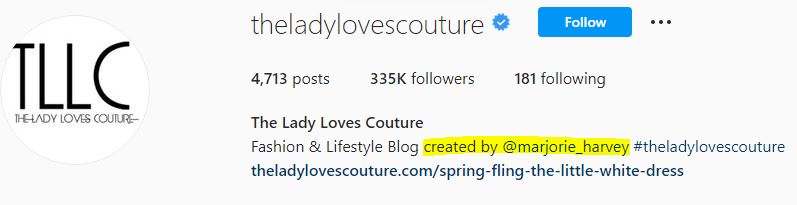 Marjorie is the creator of The Lady Loves Couture