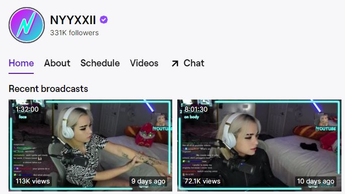 NYYXXII Twitch account