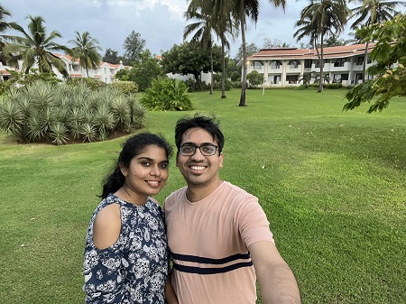 Pawan Kumar Chandana with his wife