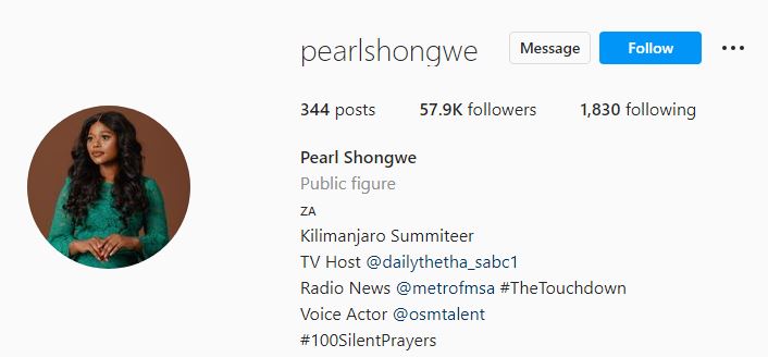 Pearl's Instagram account