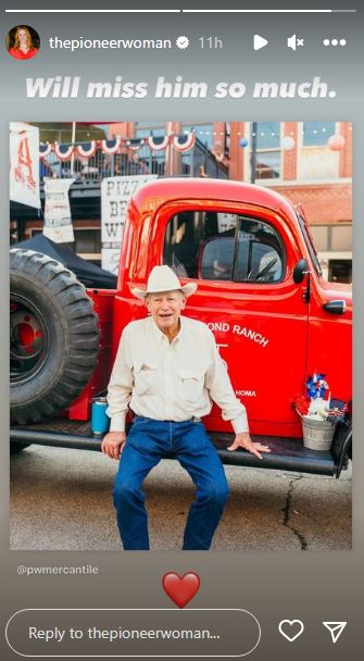 Ree Drummond paid tribute to her father-in-law Chuck