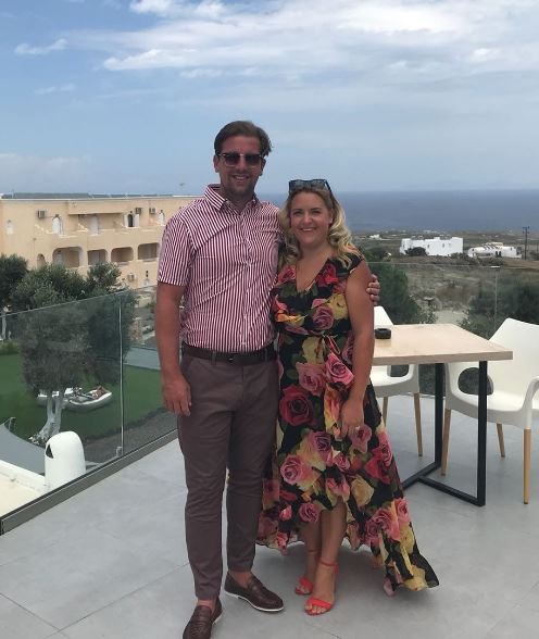 Sean with his ex-partner Laura Trott