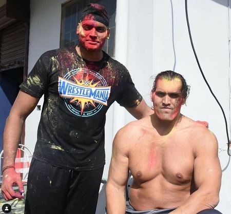 Shanky singh with great Khali