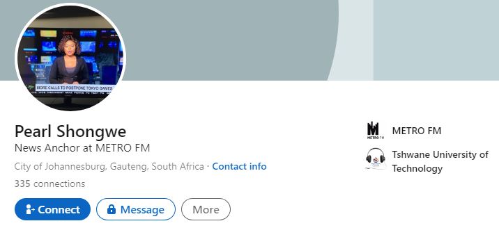Shongwe's LinkedIn account