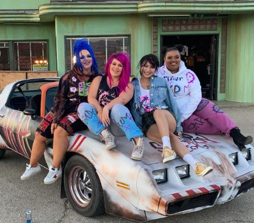Stella Williams with her friends