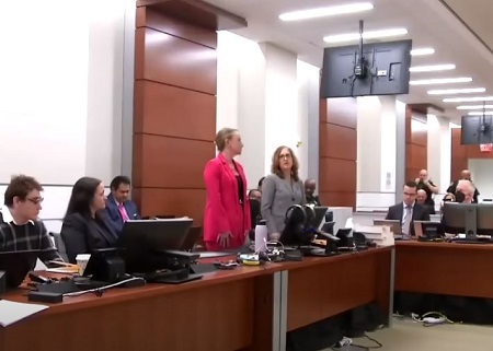 Tamara Curtis standing inside the court room
