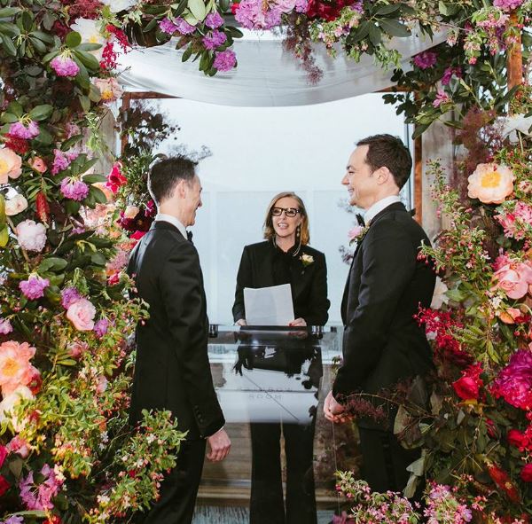 Todd Spiewak and Jim Parsons wedding day