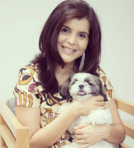 Vasishth and her pet dog