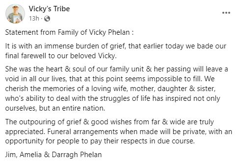 Vicky Phelan death news