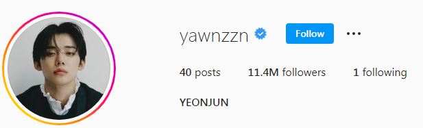 Yeonjun's Instagram account