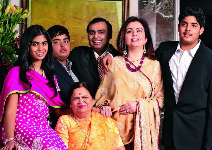 Young Isha with her parents & siblings