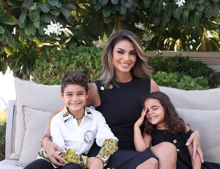 Zeina Khoury with her son and daughter