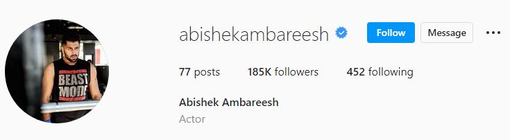 Abhishek's Instagram account