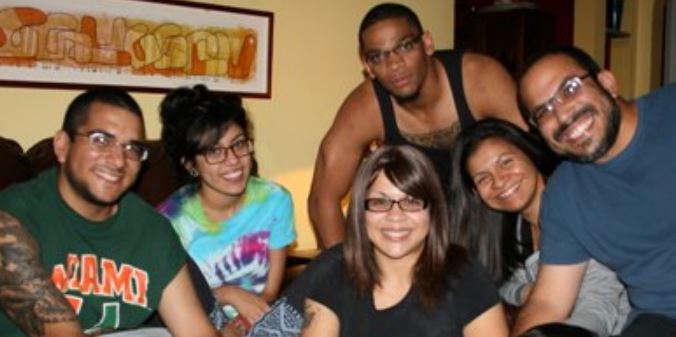 Aminah Nieves with her father mother sister and brothers