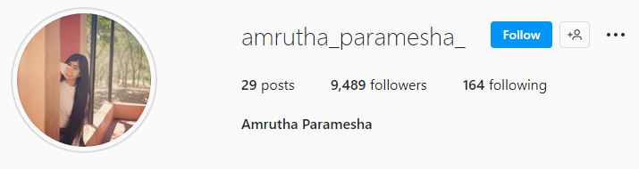 Amrutha Prem Instagram account
