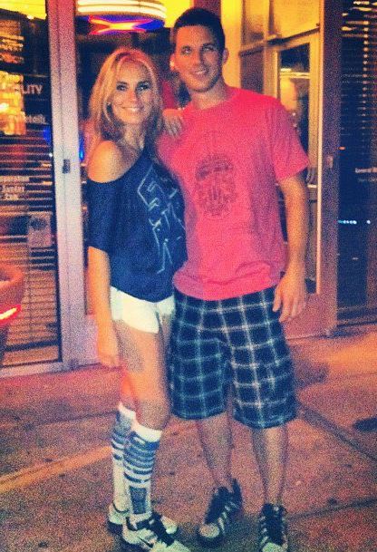 An old photo of Angela with her partner Matt