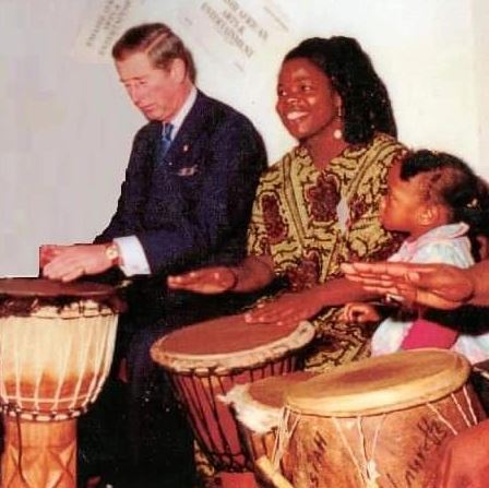 An old photo of Ngozi with her daughter and British Prince