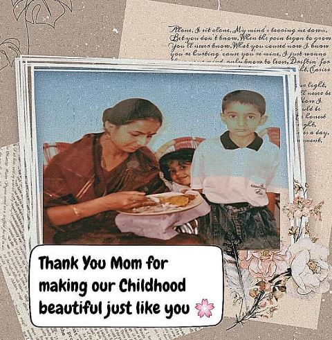 Ayesha Singh childhood image with her mom