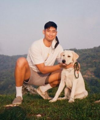 BJ Andrade with his pet dog Melo