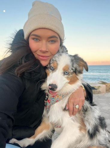 Brittany with her pet dog