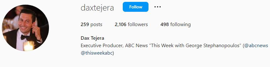 Dax's Instagram account