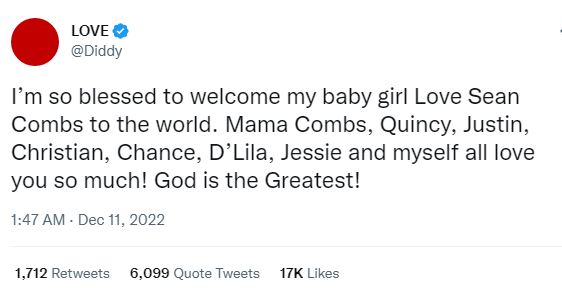 Diddy tweet