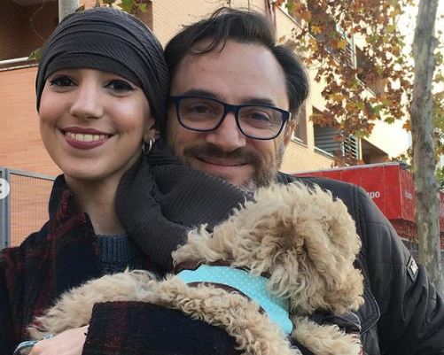 Elena Huelva with her father