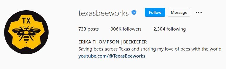 Erika's Instagram account
