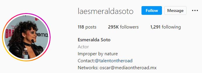 Esmeralda's Instagram account