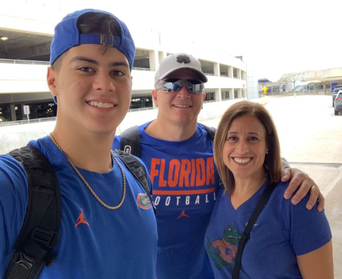 Jalen Kitna with his dad and mom