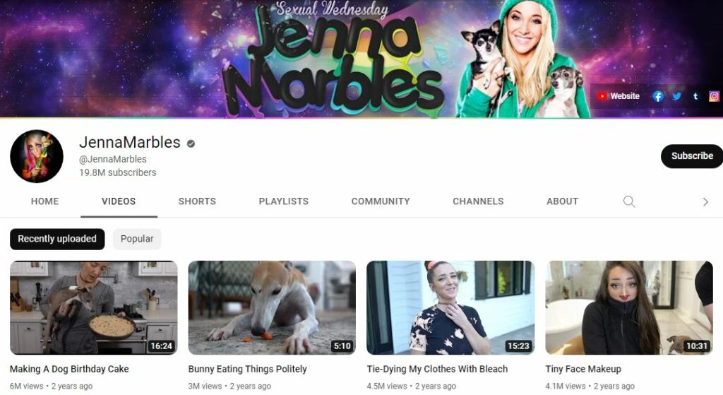 Jenna Marbles YouTube channel