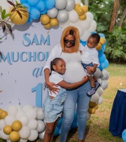 Karen with her son and daughter