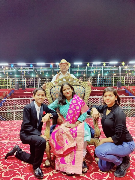 Kautilya Pandit with his family