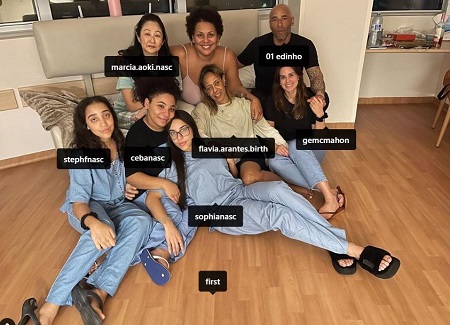 Kely Nascimento with her siblings and step mother
