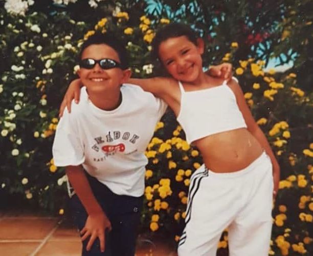 Layah Heilpern old image with her brother