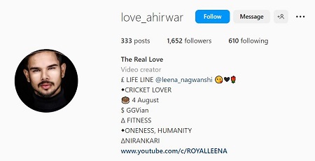 Leena Nagwanshi boyfriend Instagram accout