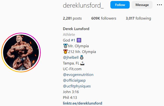 Lunsford's Instagram account