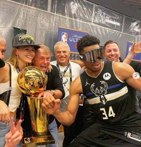 Mallory Edens celebrated Milwaukee Bucks win