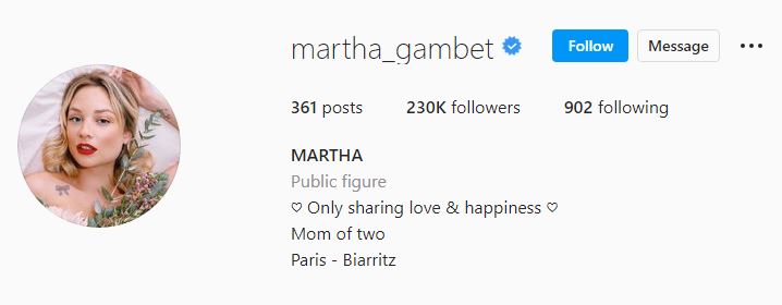 Martha's Instagram account