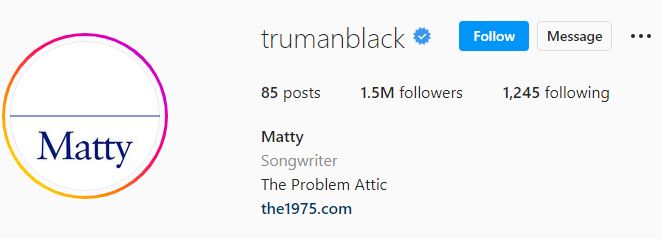 Matthew's Instagram account