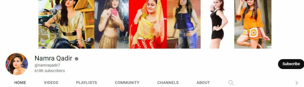 Namra's Youtube channel