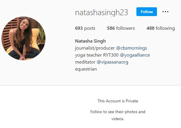 Natasha's Instagram account