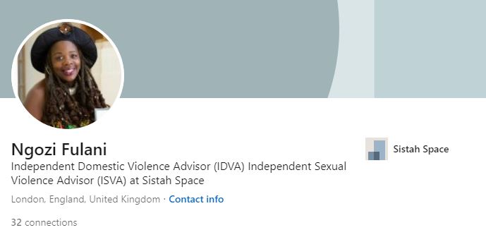 Ngozi's LinkedIn account