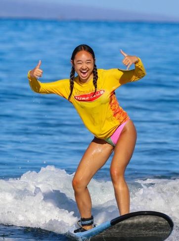 Nicole Laeno likes surfing