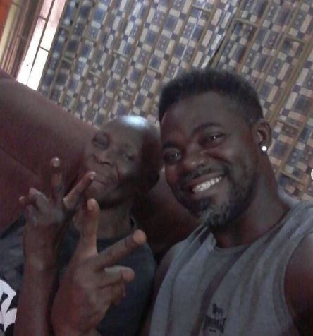 Olakunle Fawole with his mother
