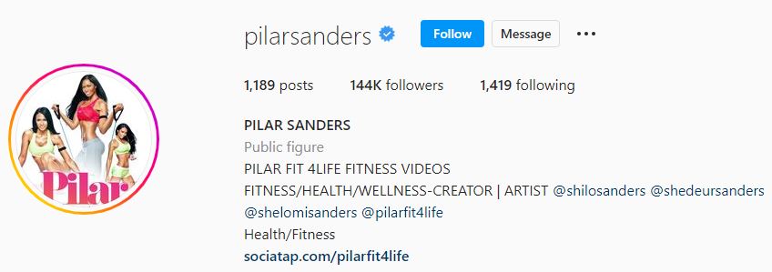 Pilar's Instagram account