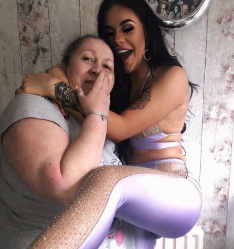Rachel with her mam